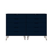 Manhattan Comfort Rockefeller 10-Drawer Double Tall Dresser in Tatiana Midnight Blue 156GMC4